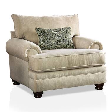 Ashley keereel fabric accent chair and a half with ottoman best sale in sand